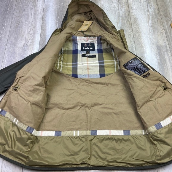 Barbour Durham Wax Lightweight 4 oz Waxed Cotton Green Womens Jacket Size US 8 - Picture 11 of 16